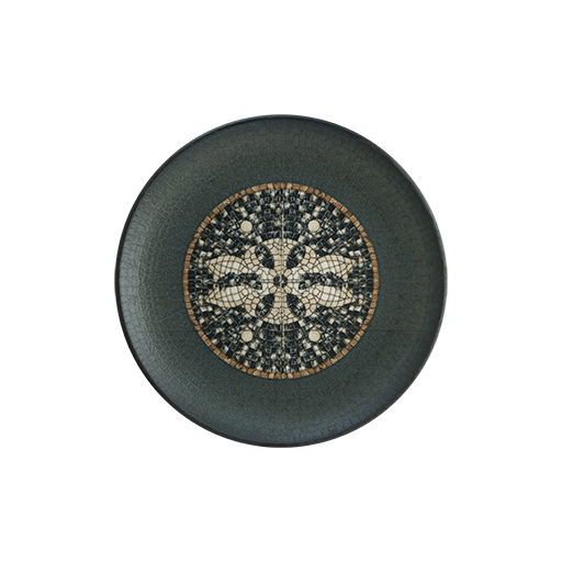 Mesopotamia Mosaic Anthracite Gourmet Flat Plate 21 cm