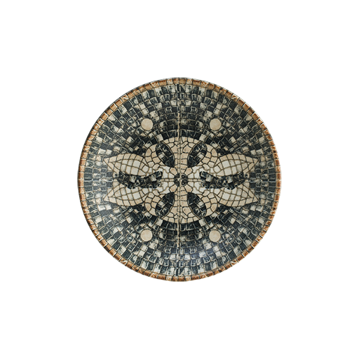 Mesopotamia Mosaic Black Bloom Deep Plate 23 cm 1000 cc